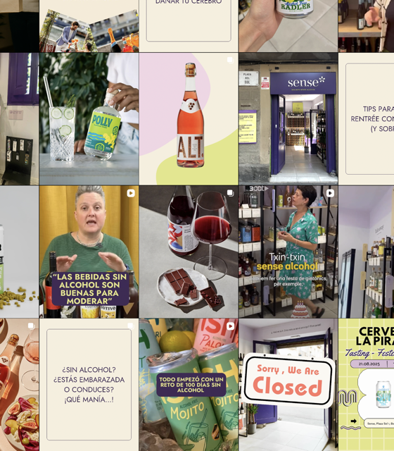 Mosaico de publicaciones de redes sociales y tienda de ShopSense